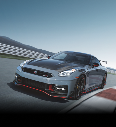 2024 Nissan GT-R in gray driving fast