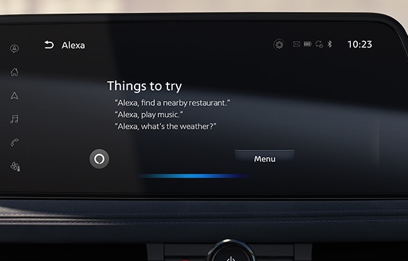 2023 Nissan Ariya display illustrating Alexa Built-in