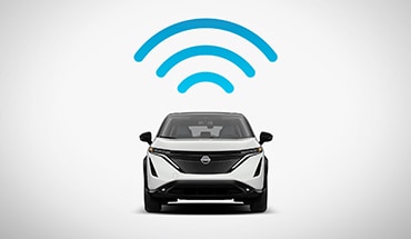 2023 Nissan Ariya blue wi-fi symbol to illustrate NIssanconnect with Wi-Fi hotspot