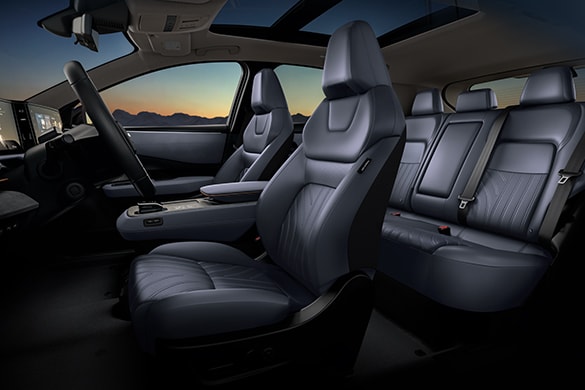 2023 Nissan Ariya interior showing lounge-like cabin design