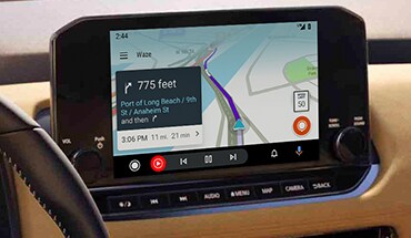 2022 Nissan Rogue showing waze on touch-screen display.