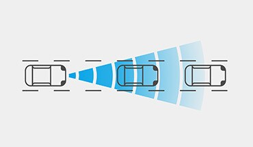 2022 Nissan Rogue illustration of car using Intelligent Forward Collision Warning.