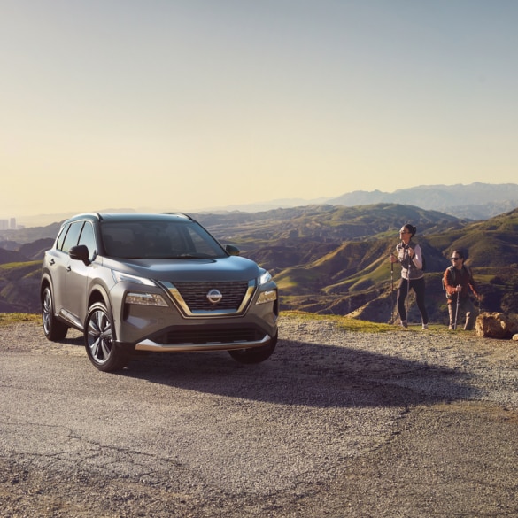 2023 Nissan Rogue with intelligent all-wheel drive in gray finish.