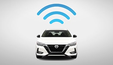 2023 Nissan Sentra car with wifi symbol above it, to illustrate Nissanconnect with Wi-Fi.