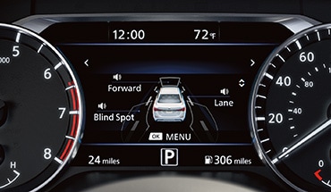 2023 Nissan Sentra drive assist display screen showing driving aids.